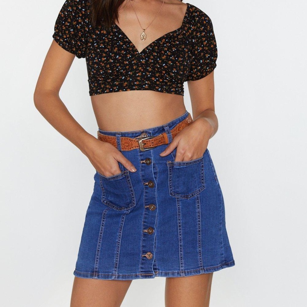 Nasty Gal Retro Button Down Pocket Mini Skirt